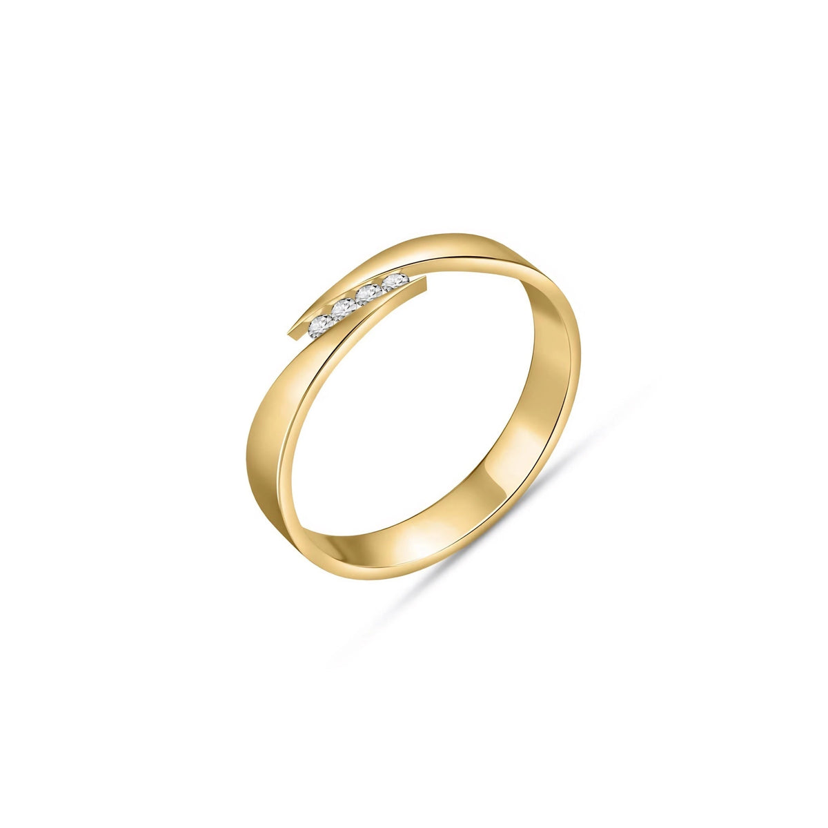 Yellow Gold Engagement Ring Diamond 10K — Attilia