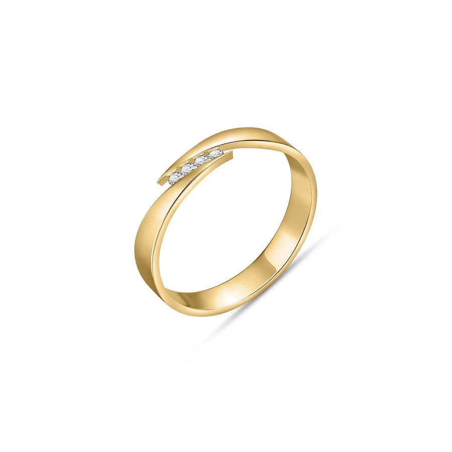 Yellow Gold Engagement Ring Diamond 10K — Attilia
