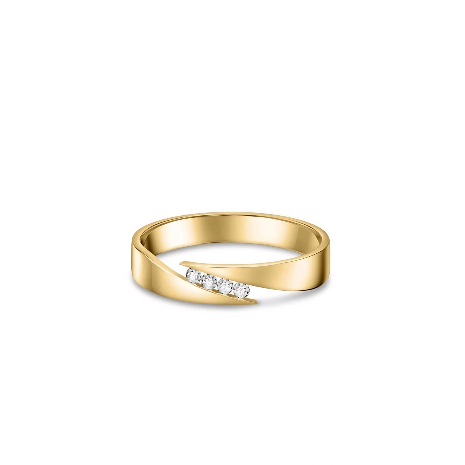 Yellow Gold Engagement Ring Diamond 10K — Attilia
