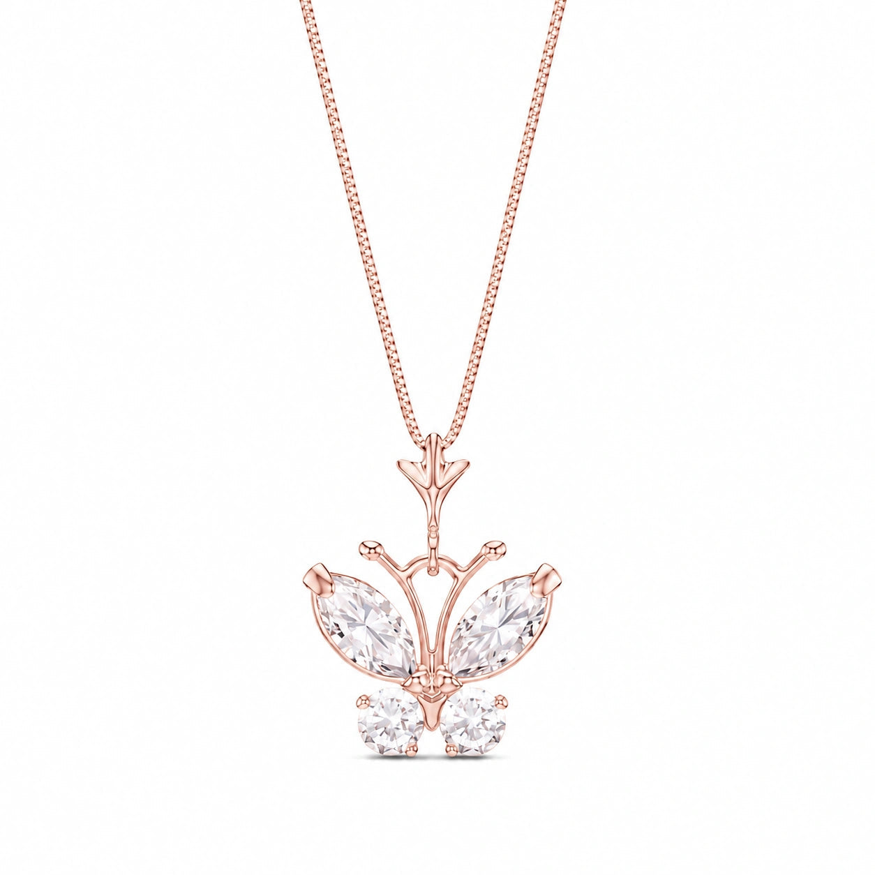 Rose Gold Eternal Necklace Zirconia 10K — Miranda