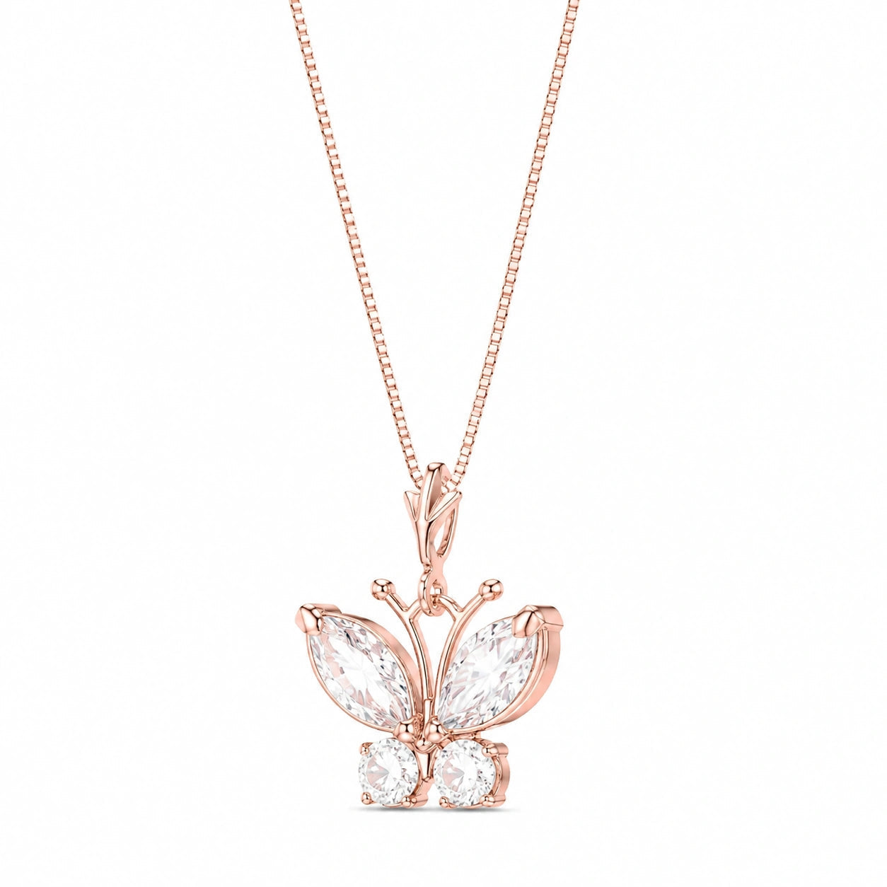 Rose Gold Eternal Necklace Zirconia 10K — Miranda