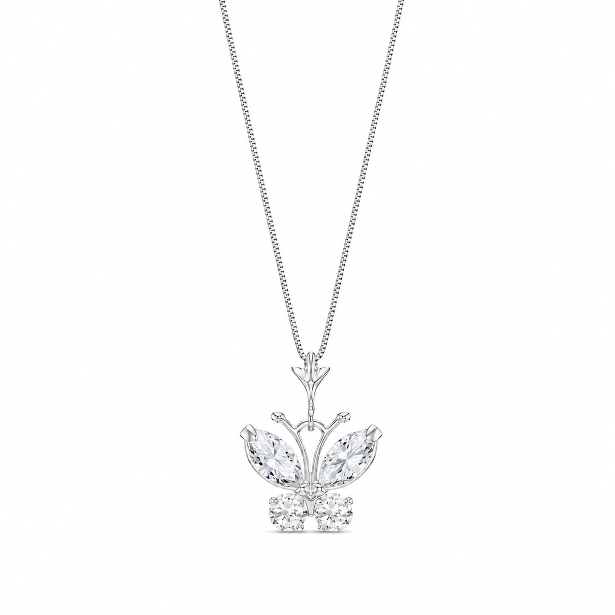White Gold Eternal Necklace Zirconia 10K — Miranda