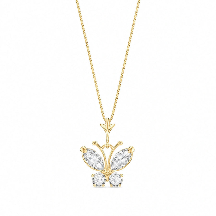 Yellow Gold Eternal Necklace Zirconia 10K — Miranda