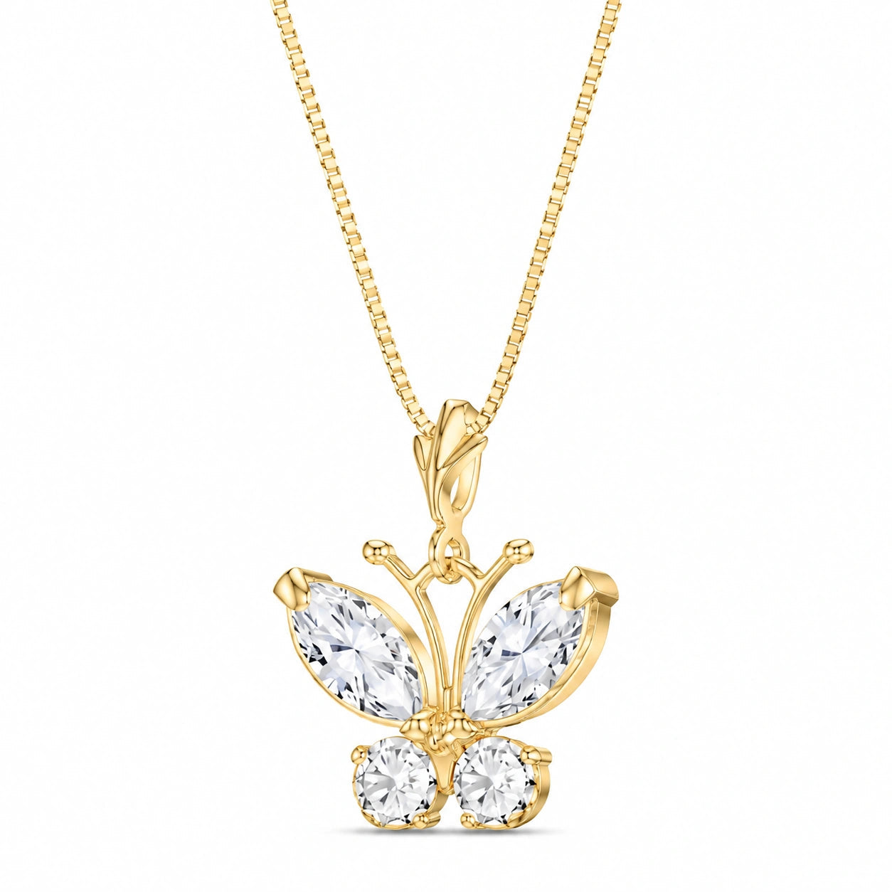 Yellow Gold Eternal Necklace Zirconia 10K — Miranda
