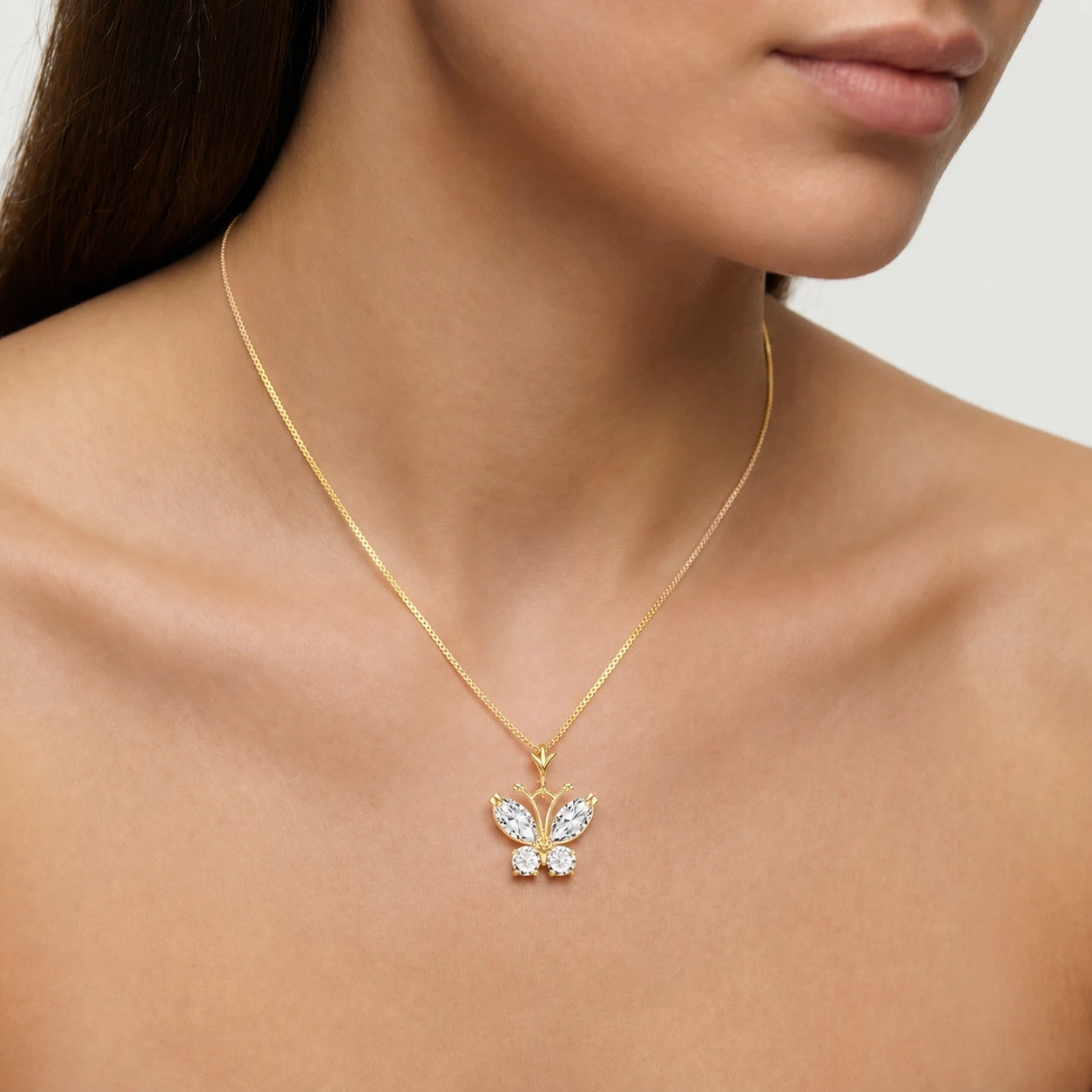 Yellow Gold Eternal Necklace Zirconia 10K — Miranda