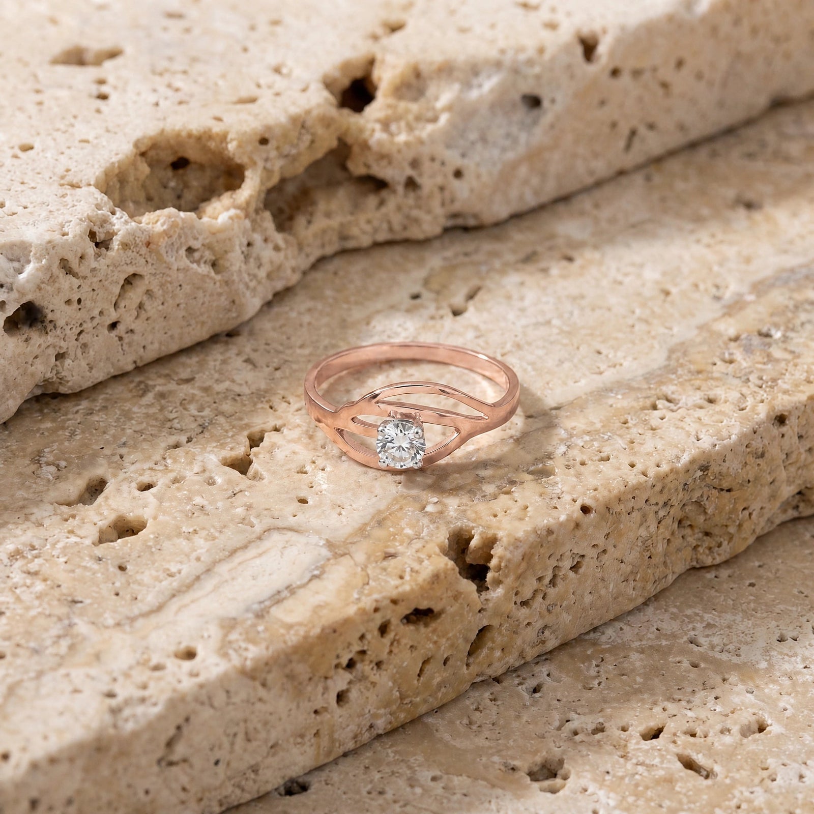 Rose Gold Engagement Ring Diamond 10K — Celaeno