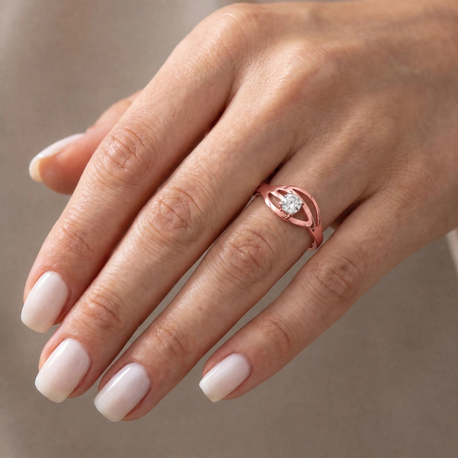 Rose Gold Engagement Ring Diamond 10K — Celaeno