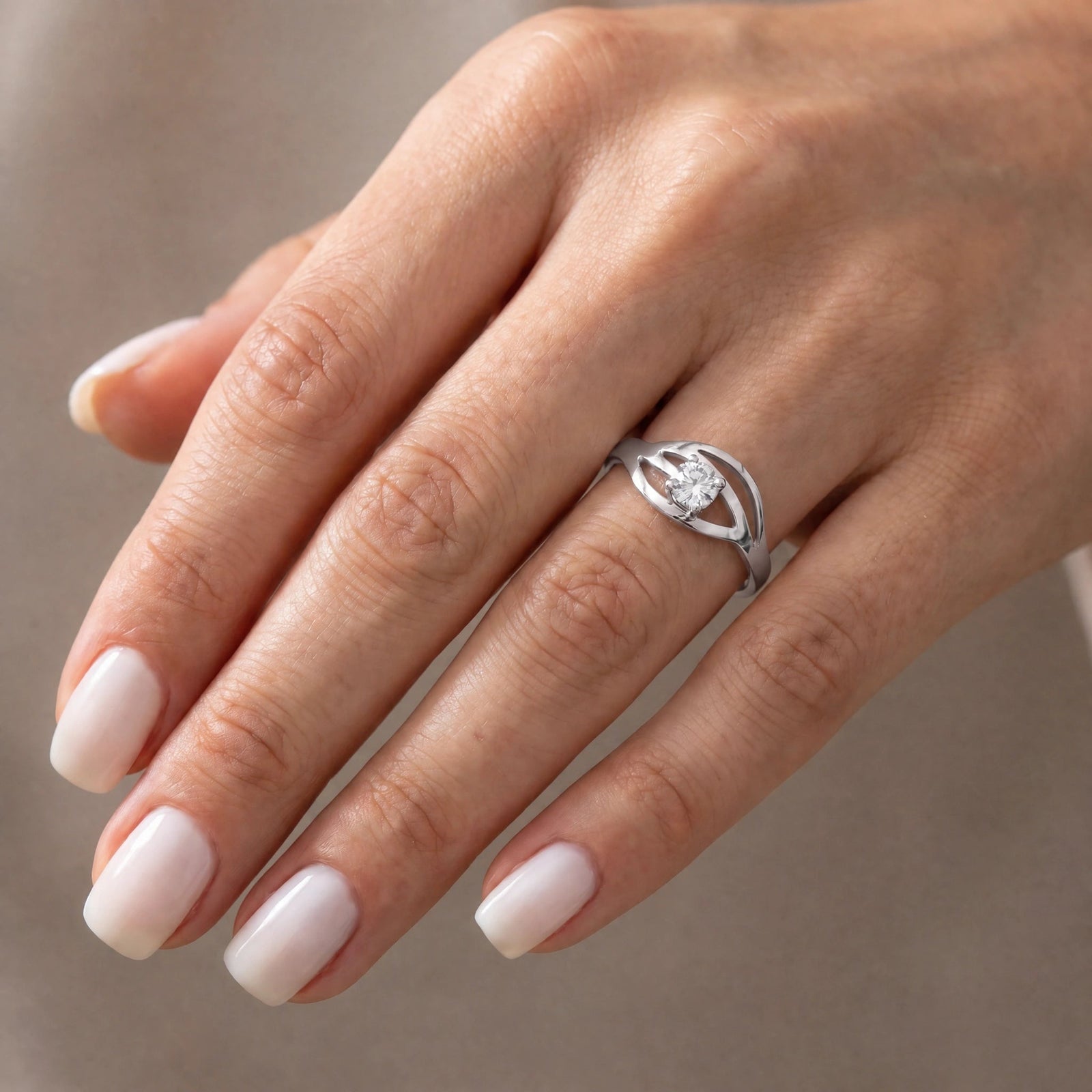 White Gold Engagement Ring Diamond 10K — Celaeno