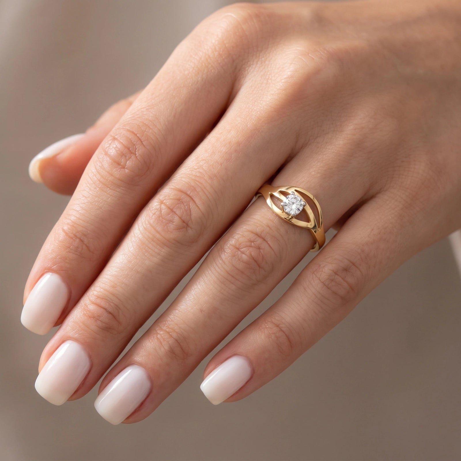 Yellow Gold Engagement Ring Diamond 10K — Celaeno
