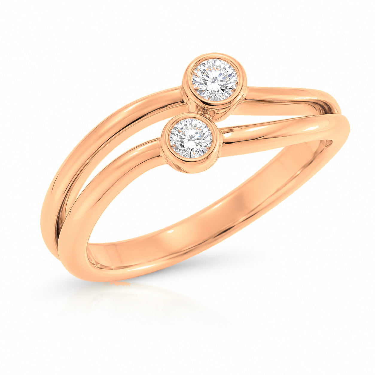 Rose Gold Engagement Ring Diamond 10K — Rosalba
