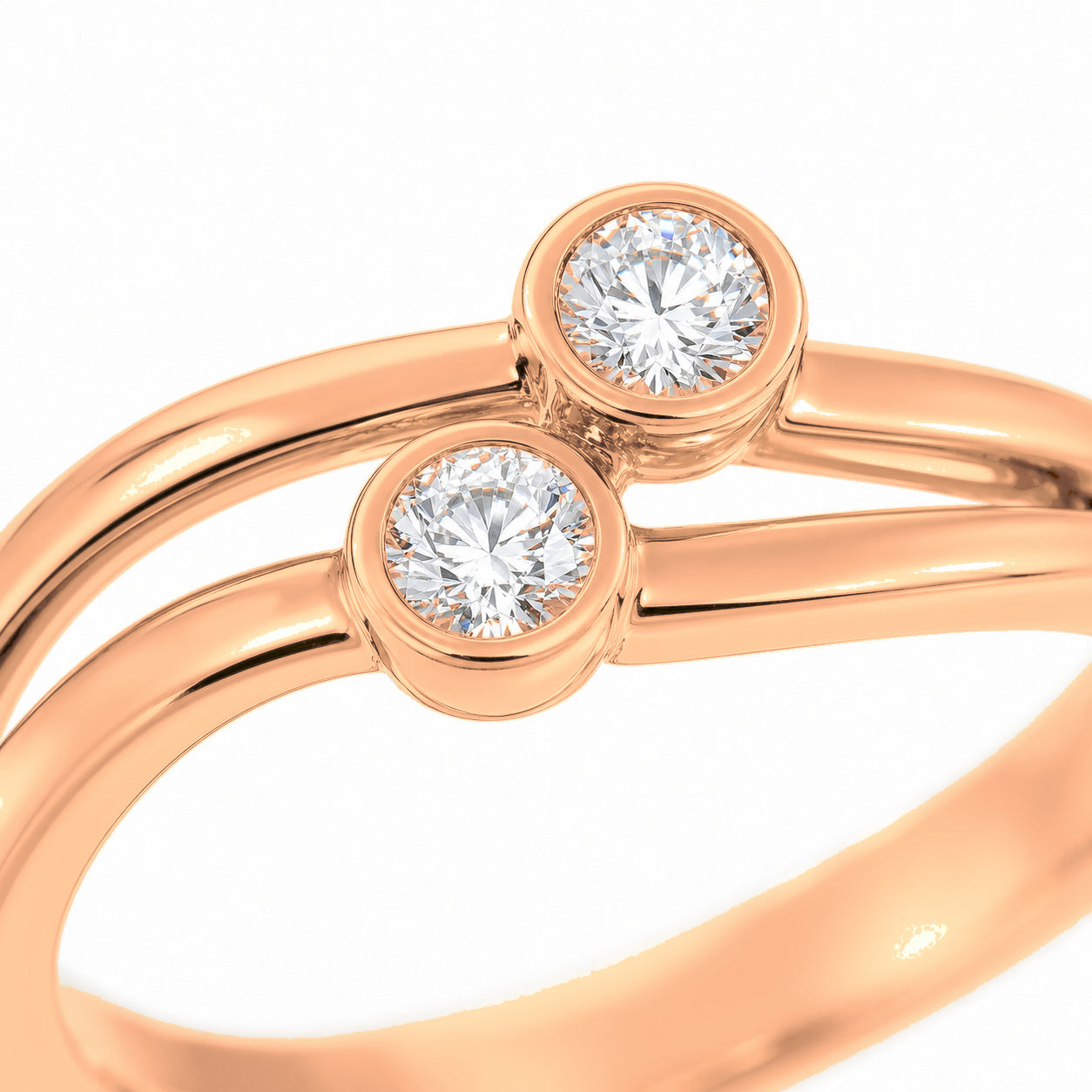 Rose Gold Engagement Ring Diamond 10K — Rosalba