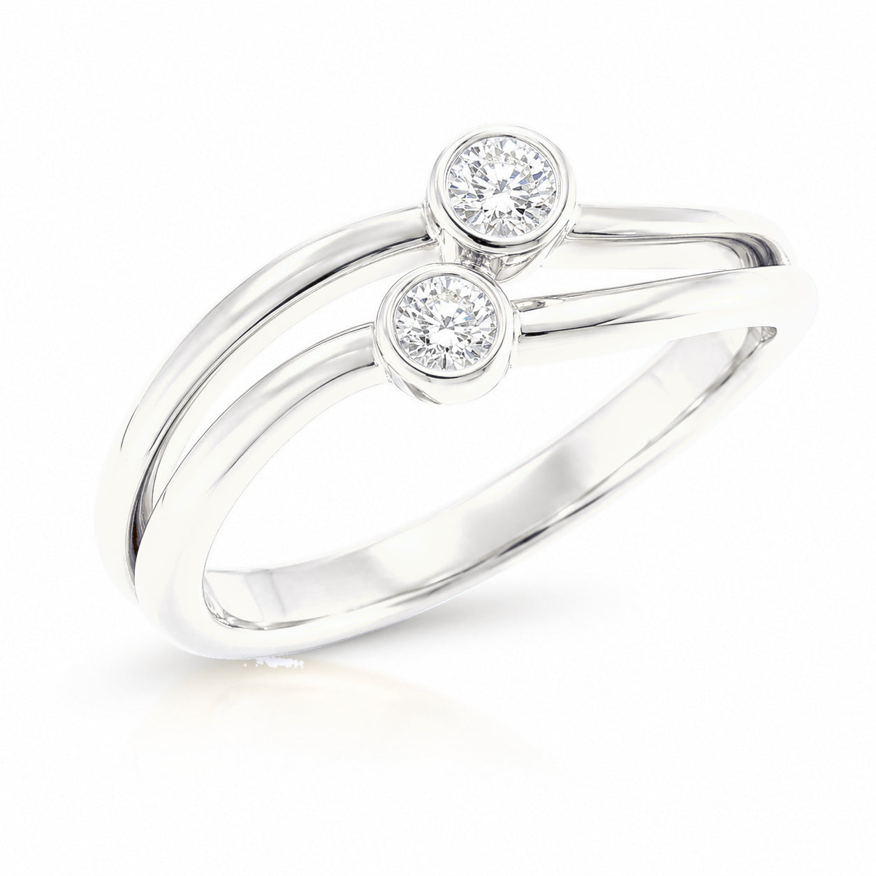 White Gold Engagement Ring Diamond 10K — Rosalba