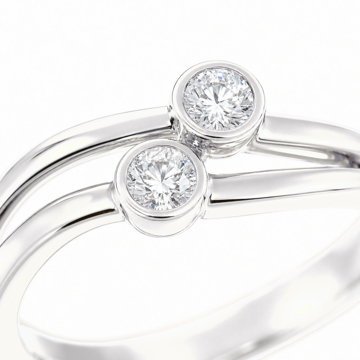 White Gold Engagement Ring Diamond 10K — Rosalba