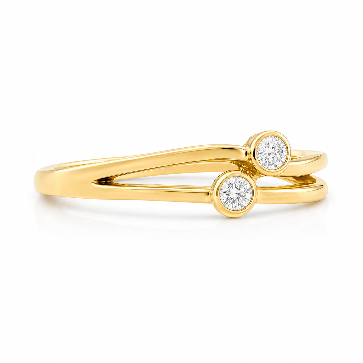 Yellow Gold Engagement Ring Diamond 10K — Rosalba
