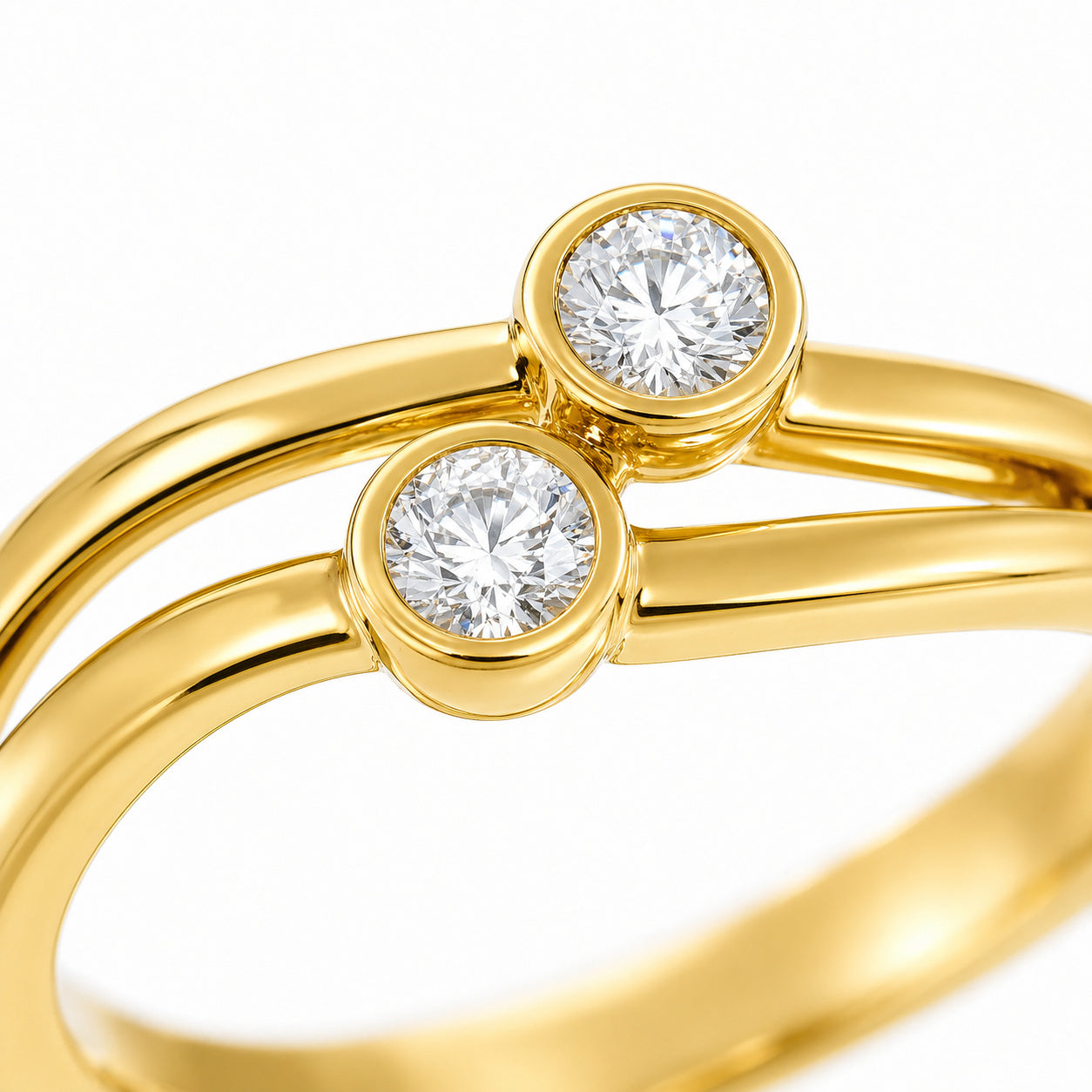 Yellow Gold Engagement Ring Diamond 10K — Rosalba