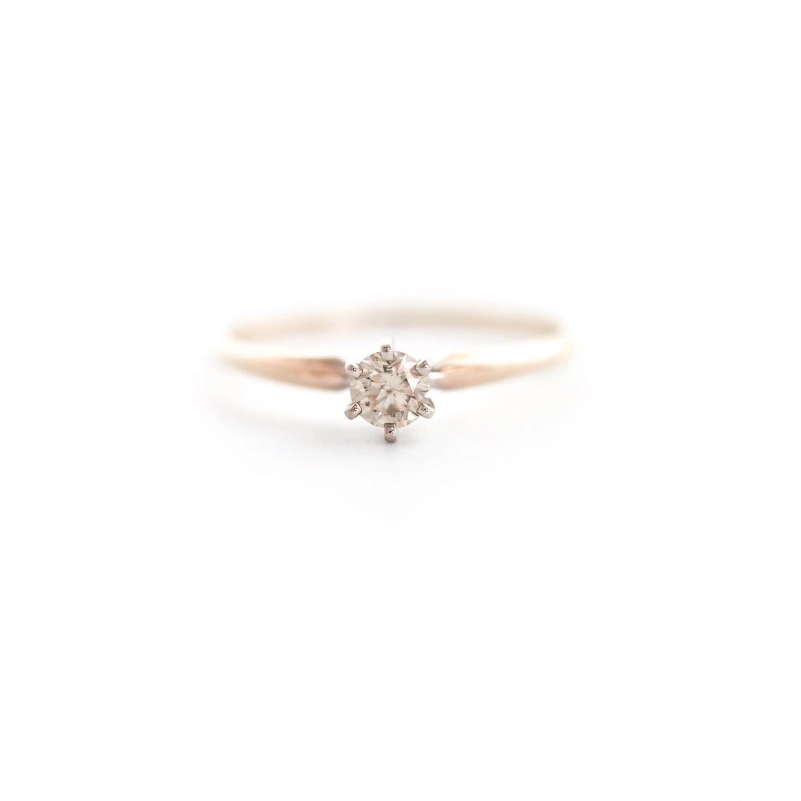 Rose Gold Heritage Solitaire Engagement Ring Diamond 10K — Calliope