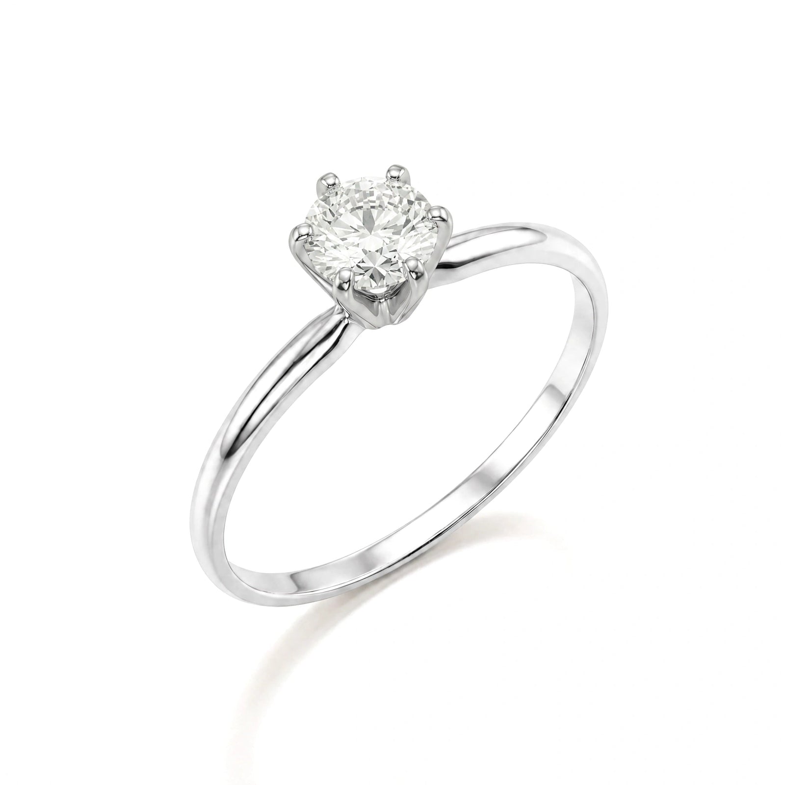 White Gold Heritage Solitaire Engagement Ring Diamond 10K — Calliope