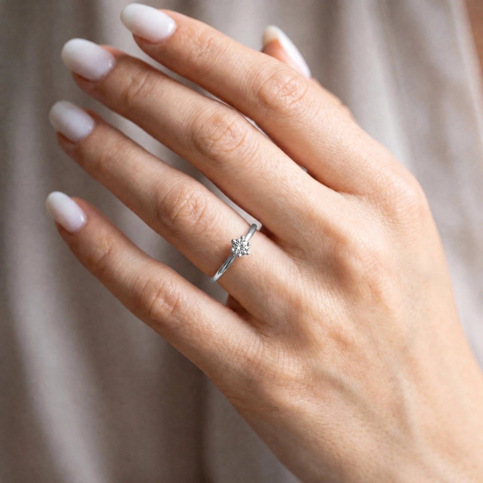 White Gold Heritage Solitaire Engagement Ring Diamond 10K — Calliope