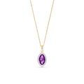 Yellow Gold Pendant Necklace Amethyst 10K — Immacolata