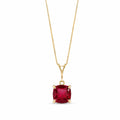 Yellow Gold Petal Necklace Ruby 10K — Luminosa