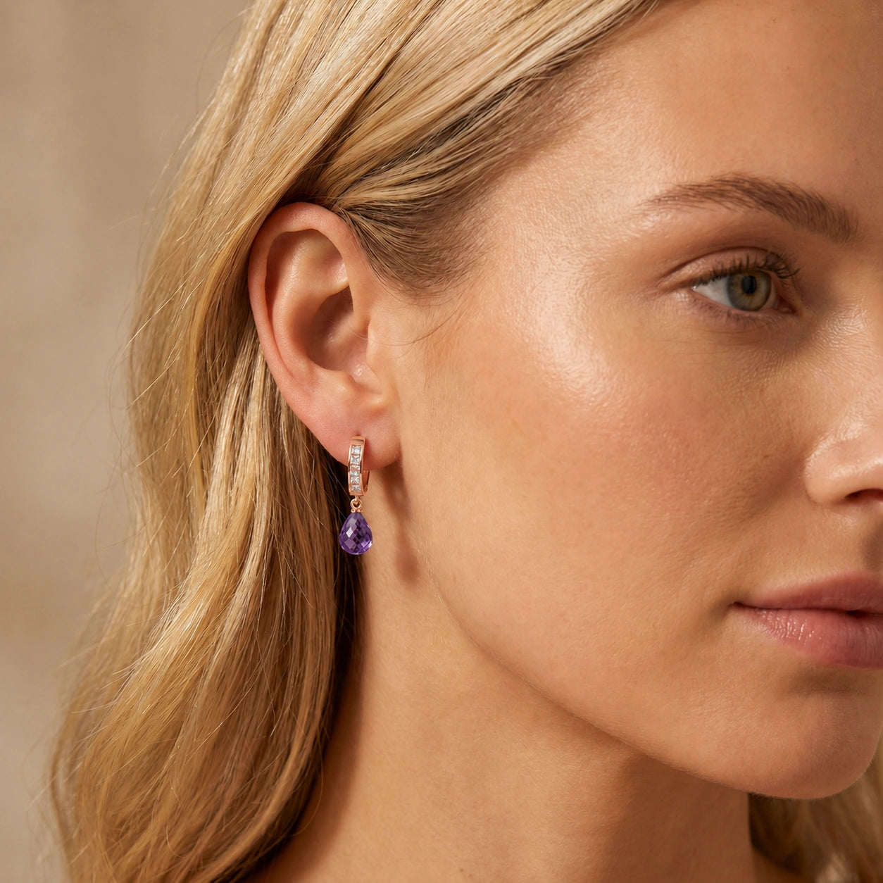 Rose Gold Bloom Earrings Zirconia 10K — Dafne