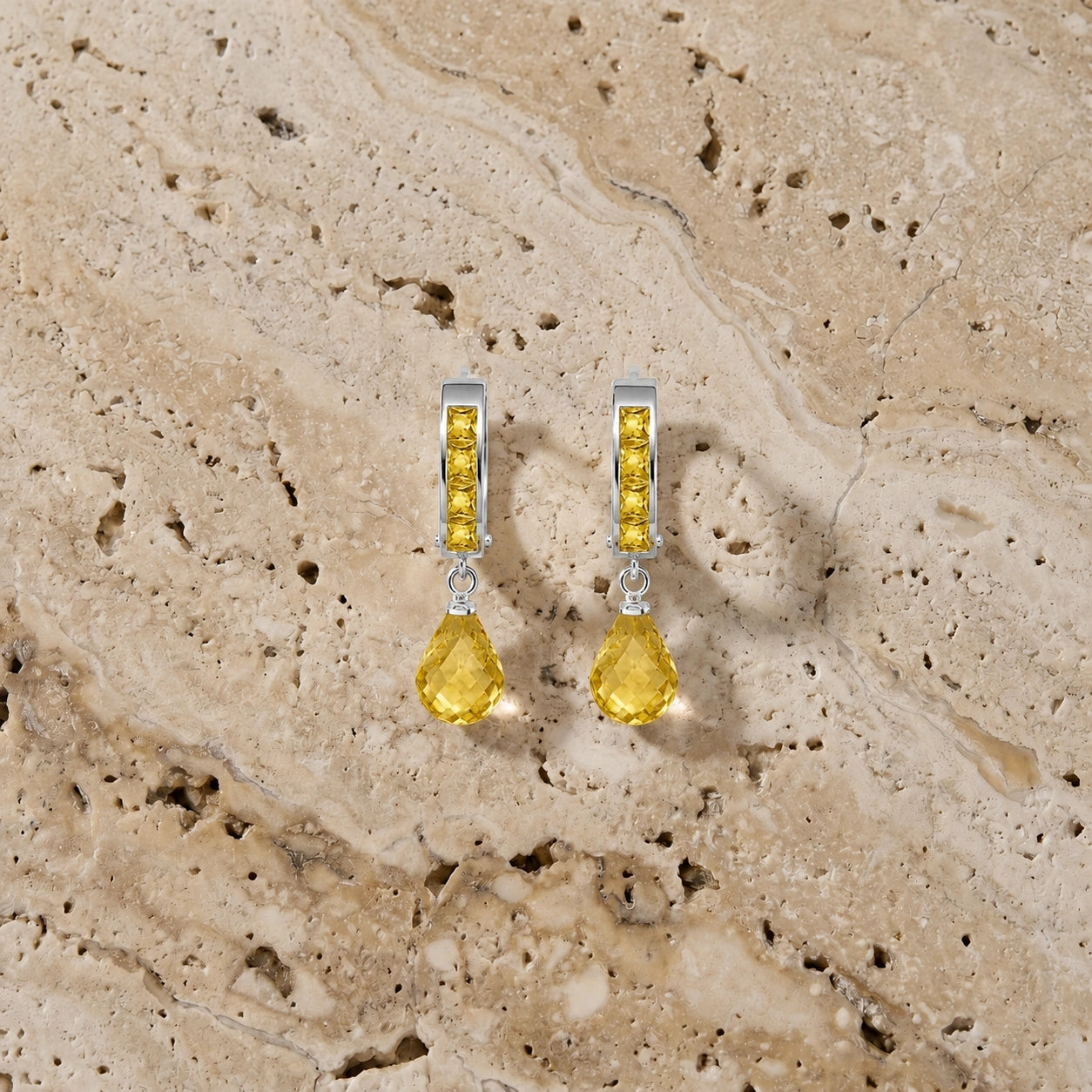 White Gold Bloom Earrings Zirconia 10K — Dafne