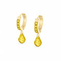 Yellow Gold Bloom Earrings Zirconia 10K — Dafne