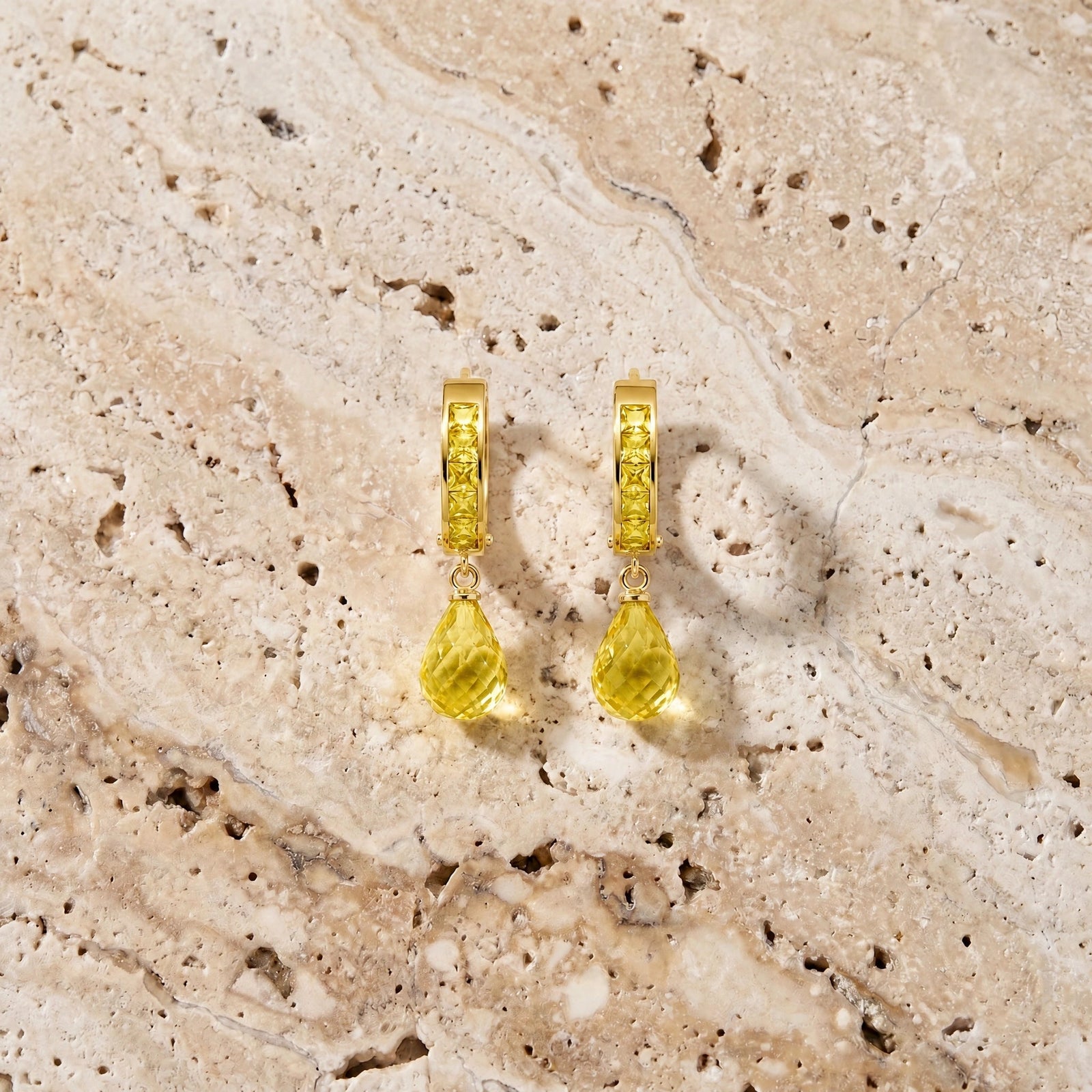 Yellow Gold Bloom Earrings Zirconia 10K — Dafne