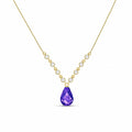 Yellow Gold Petal Pendant Necklace Amethyst 10K — Norma
