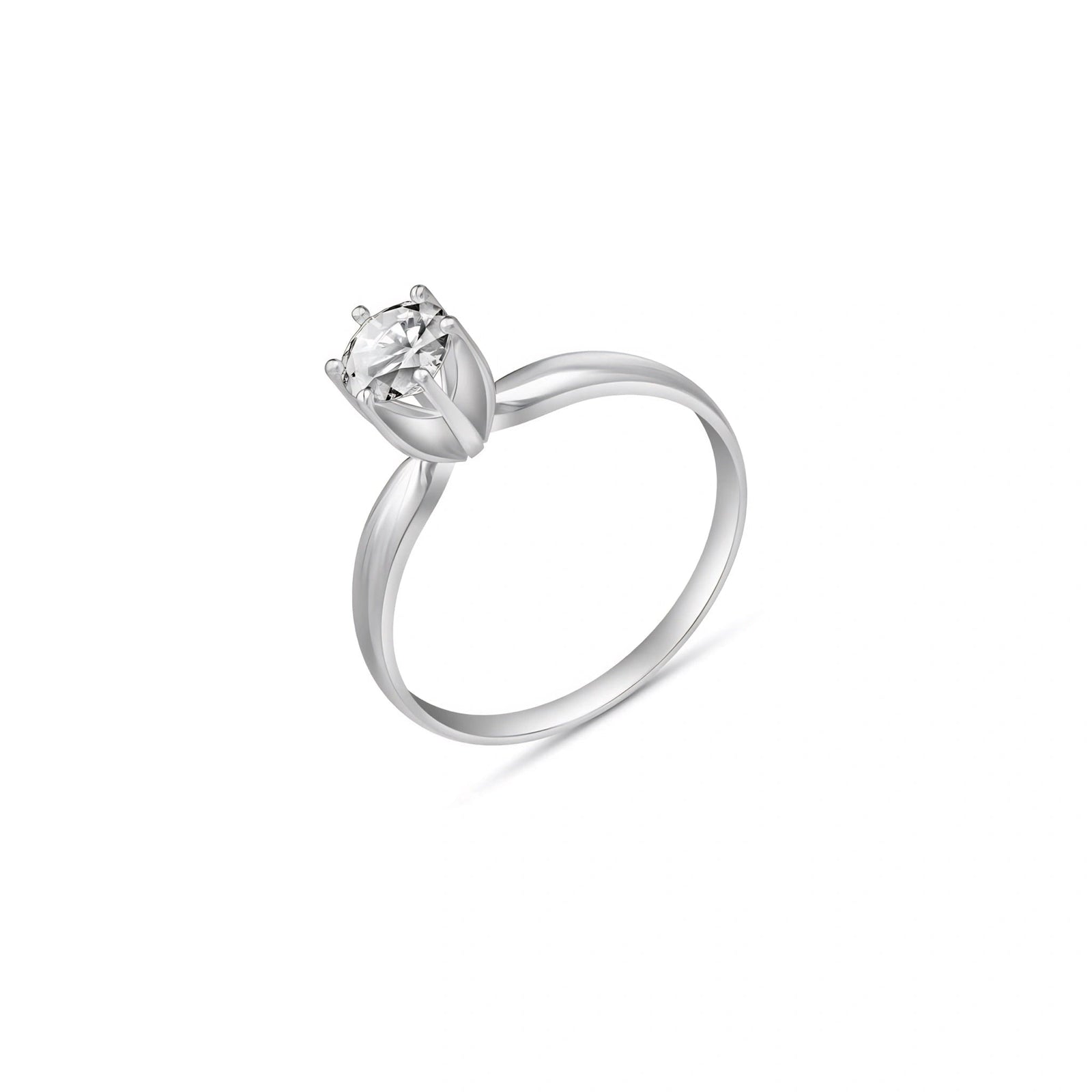 White Gold Engagement Ring Diamond 10K — Carla