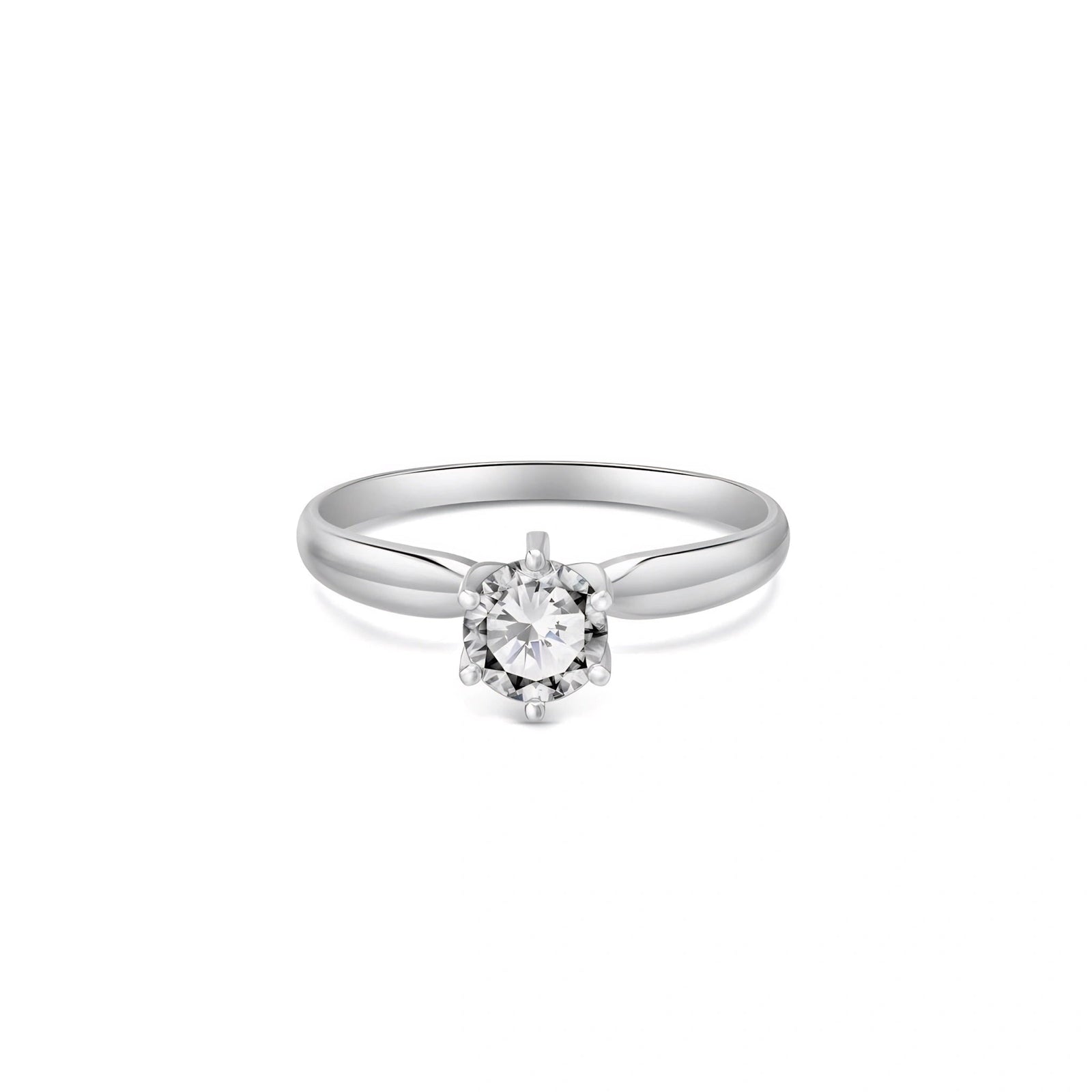 White Gold Engagement Ring Diamond 10K — Carla