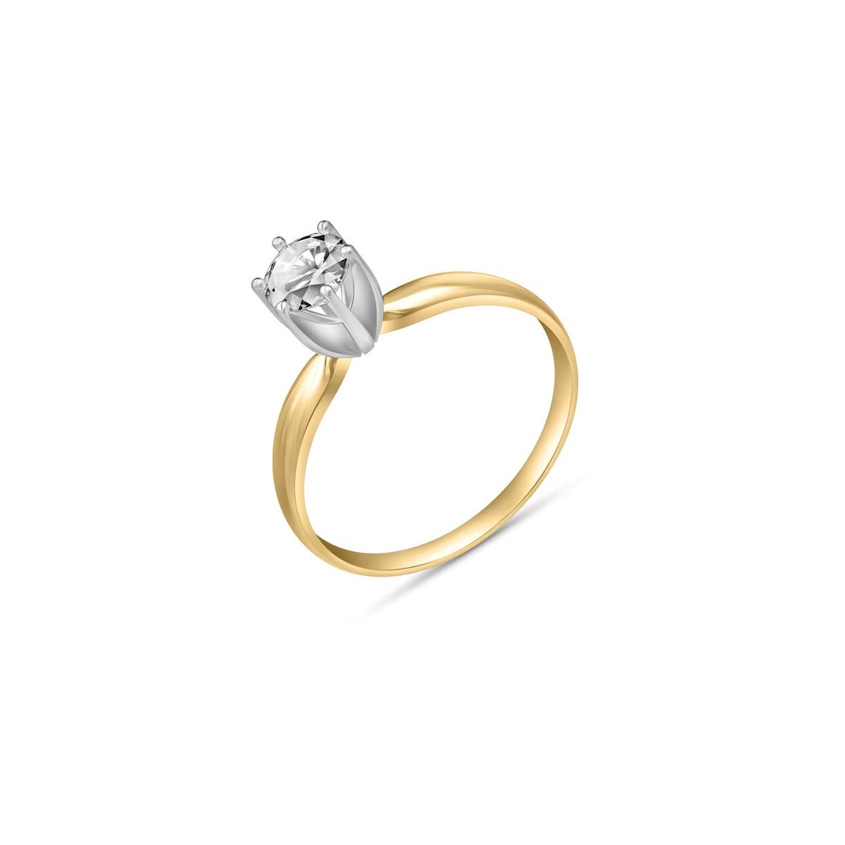 Yellow Gold Engagement Ring Diamond 10K — Carla