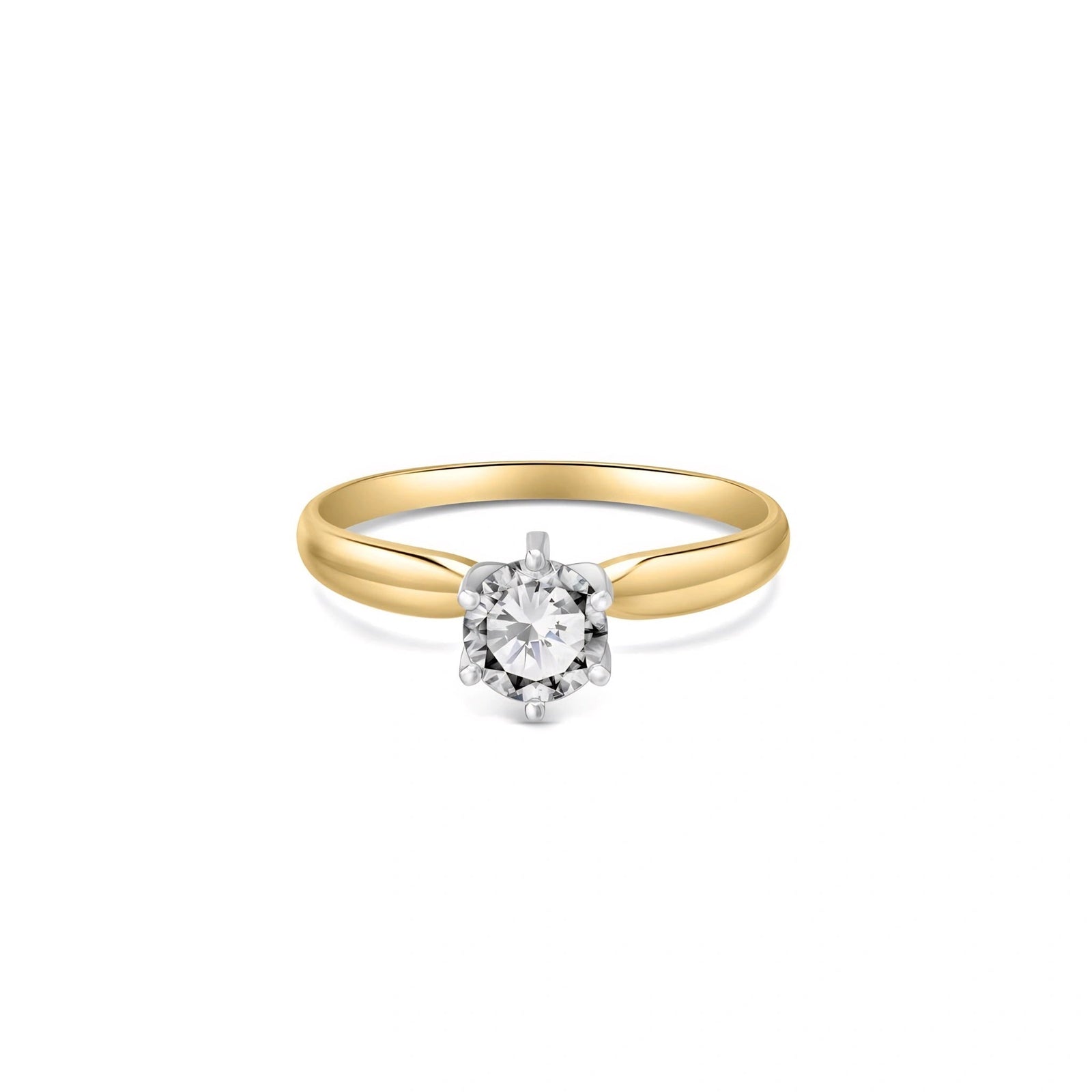 Yellow Gold Engagement Ring Diamond 10K — Carla