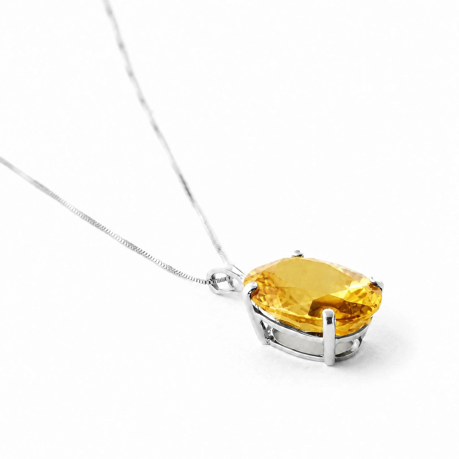 White Gold Atelier Necklace Citrine 10K — Gemma