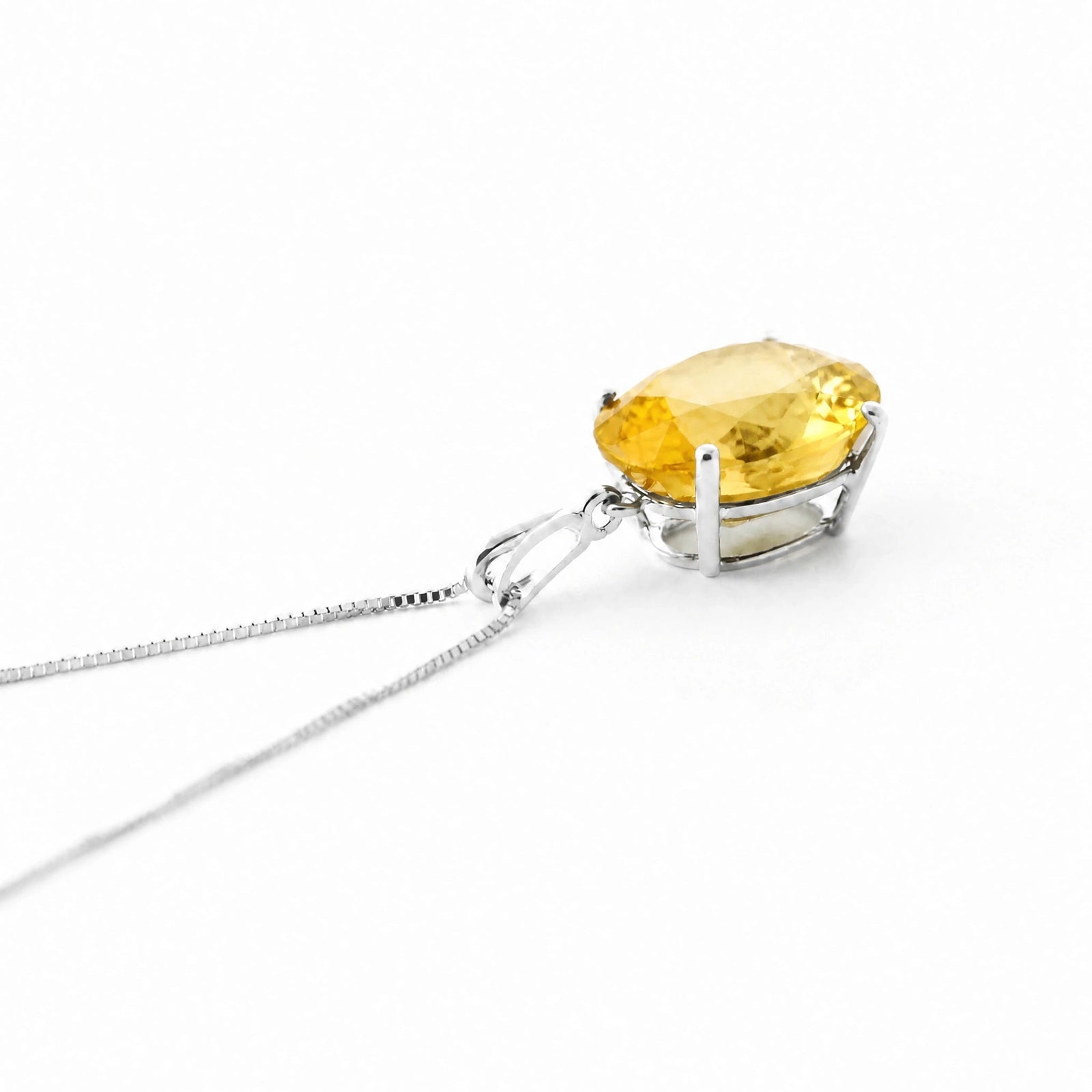 White Gold Atelier Necklace Citrine 10K — Gemma
