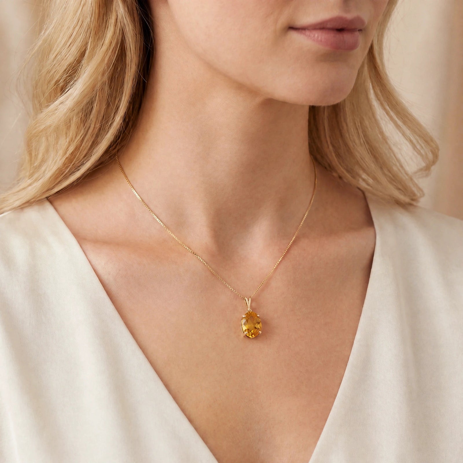 Yellow Gold Atelier Necklace Citrine 10K — Gemma