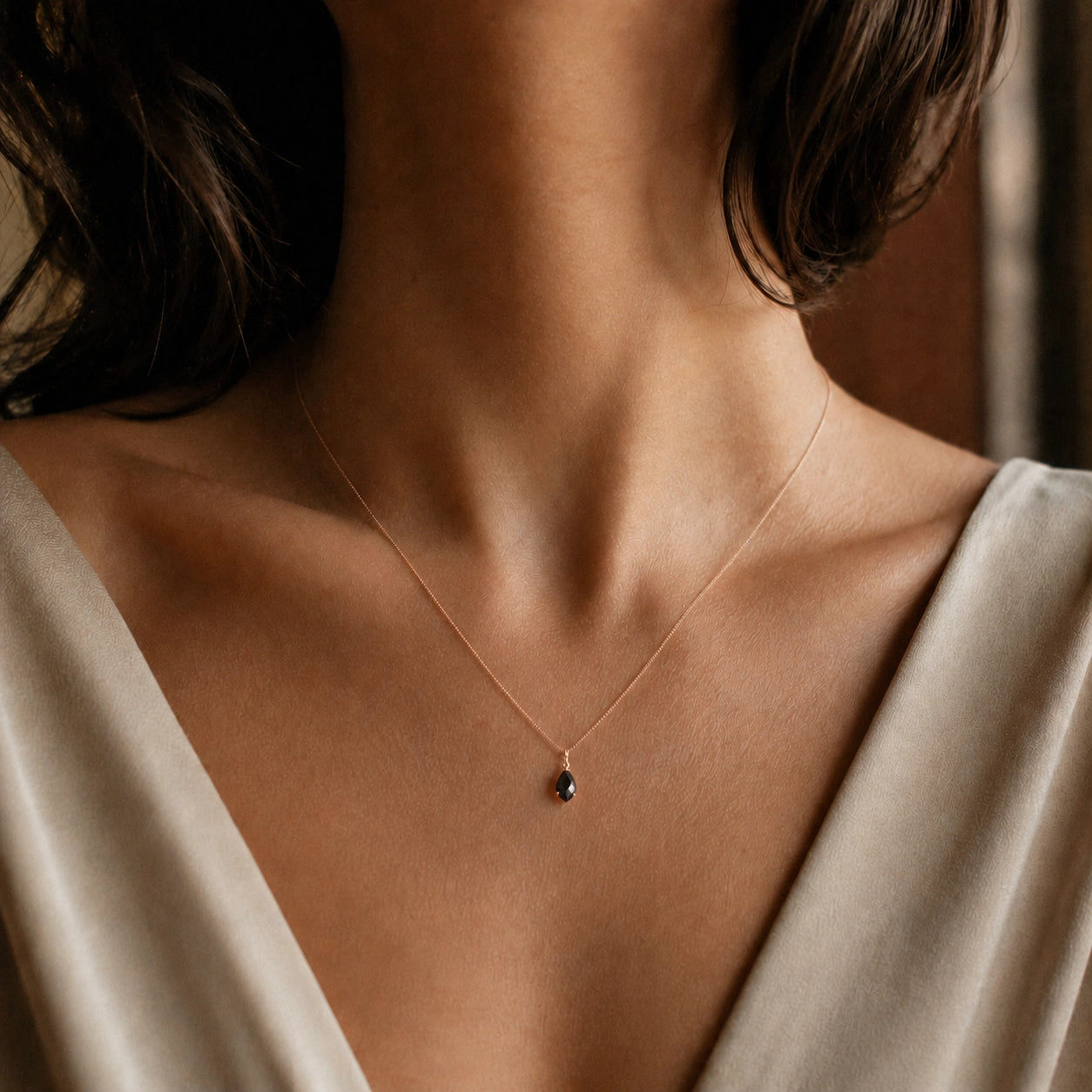 Rose Gold Pendant Necklace Spinel 10K — Primavera