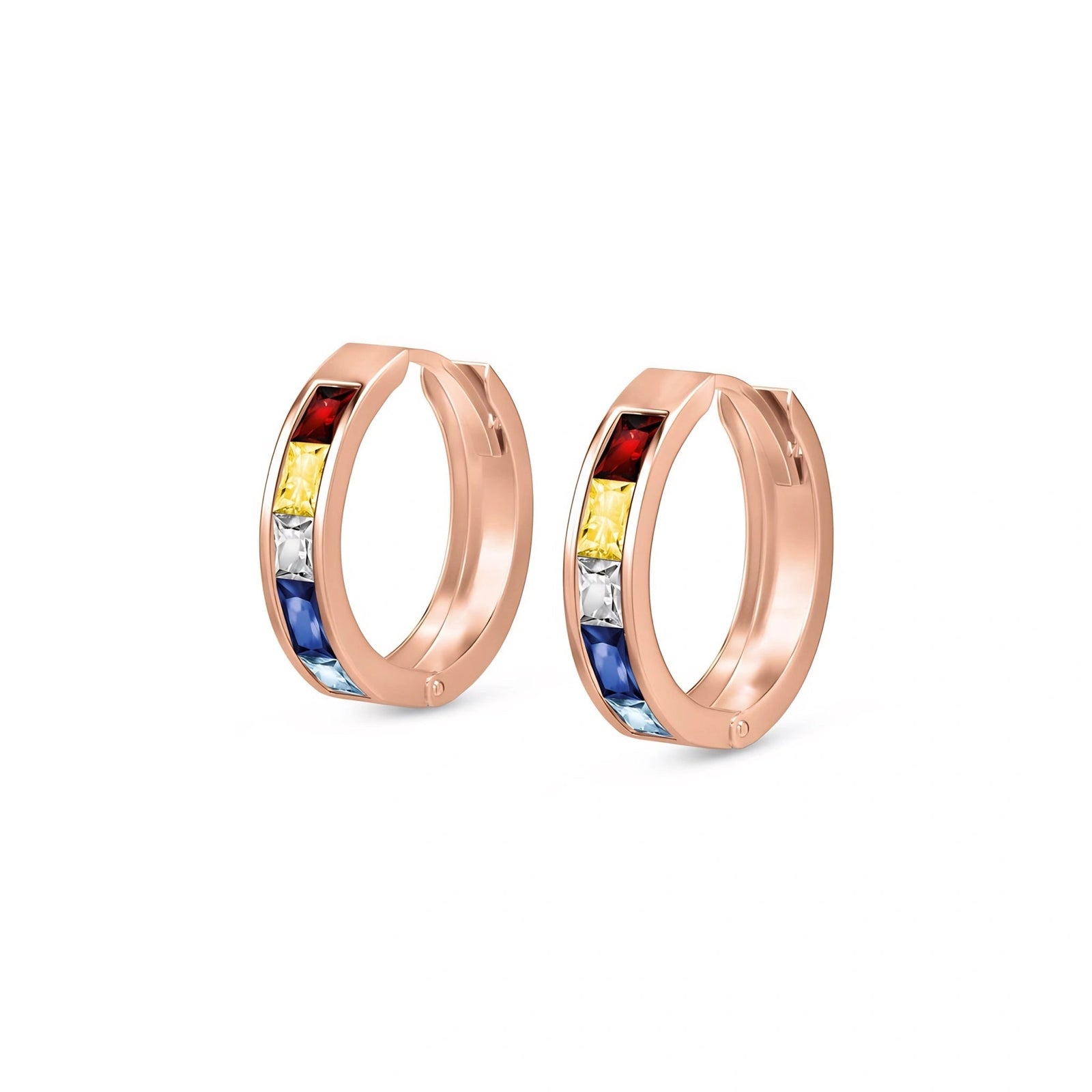 Rose Gold Huggie Earrings Sapphire 10K — Drusilla