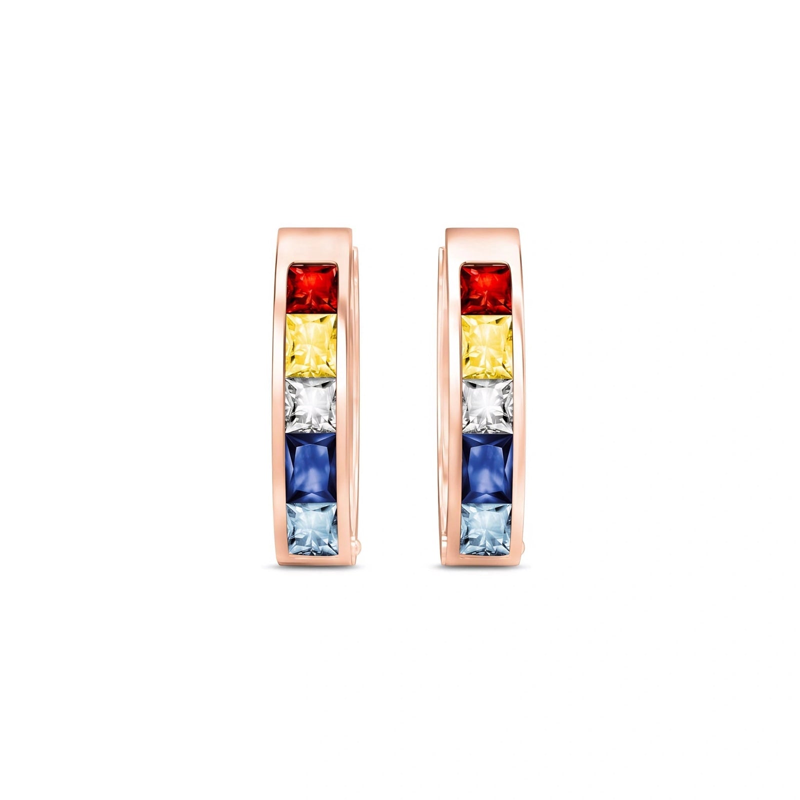 Rose Gold Huggie Earrings Sapphire 10K — Drusilla