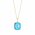 Yellow Gold Belle Necklace Blue Topaz 10K — Nunzia