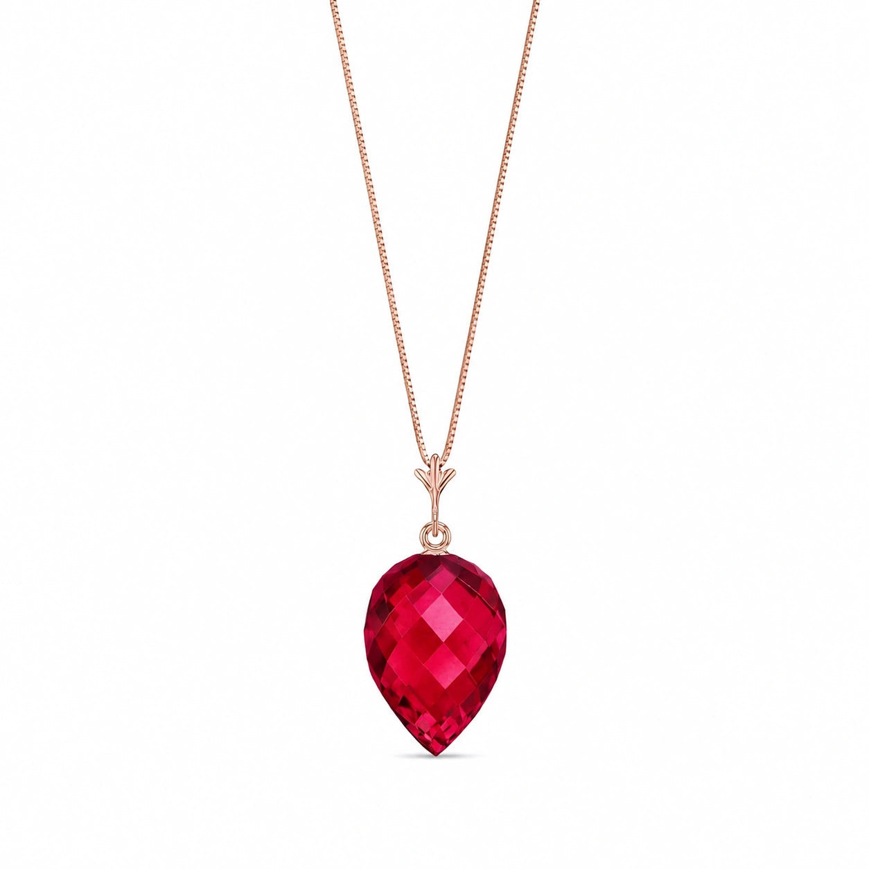 Rose Gold Pendant Necklace Ruby 10K — Irma