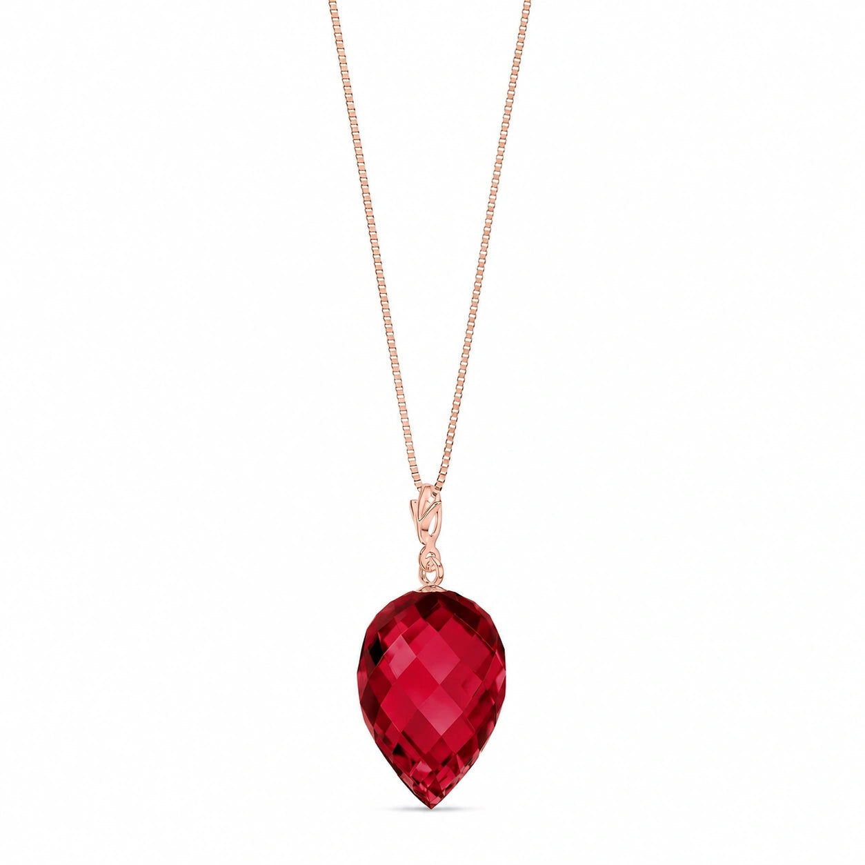 Rose Gold Pendant Necklace Ruby 10K — Irma