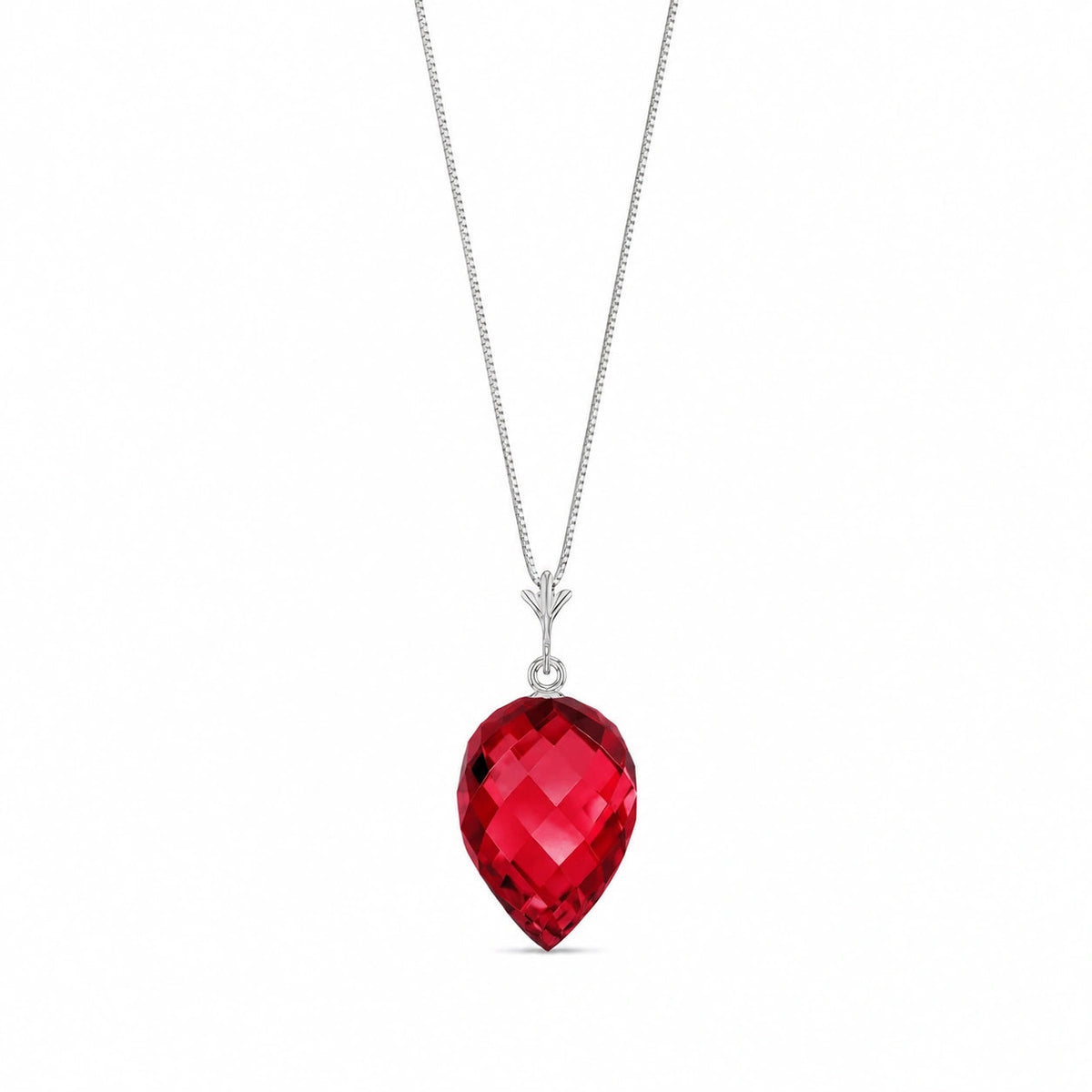 White Gold Pendant Necklace Ruby — Irma