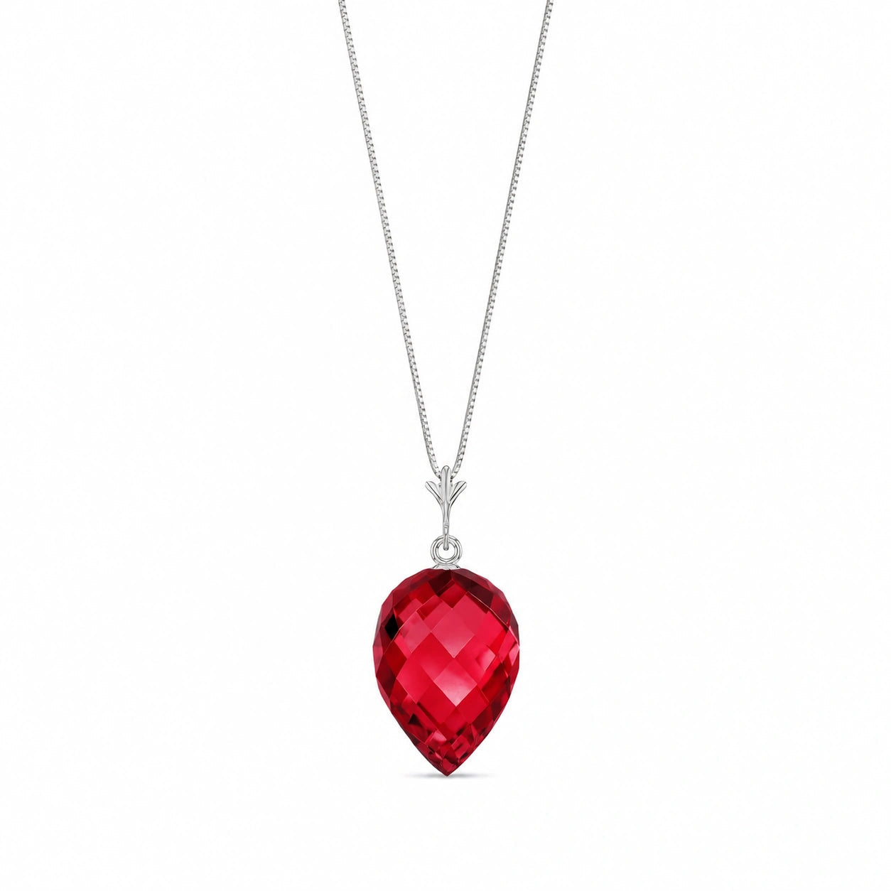 White Gold Pendant Necklace Ruby 10K — Irma