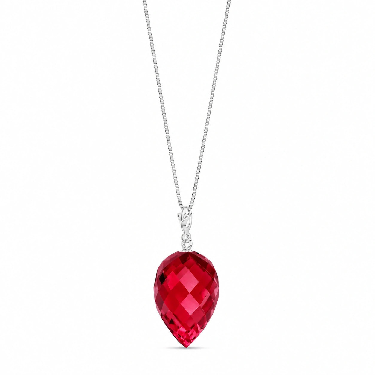 White Gold Pendant Necklace Ruby 10K — Irma