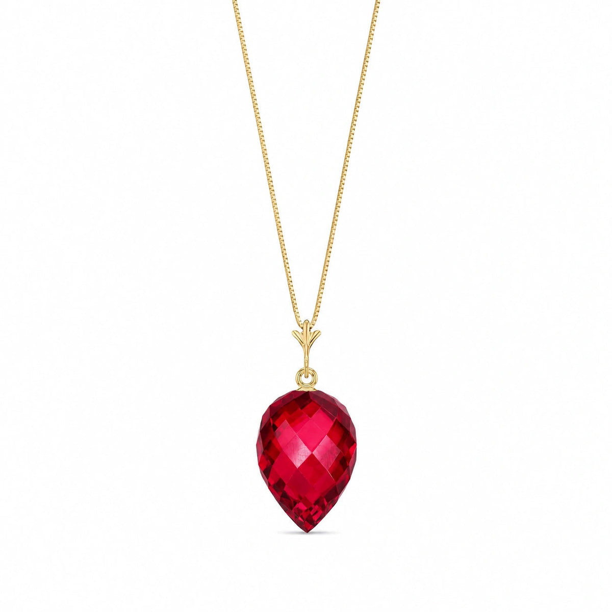 Yellow Gold Pendant Necklace Ruby 10K — Irma
