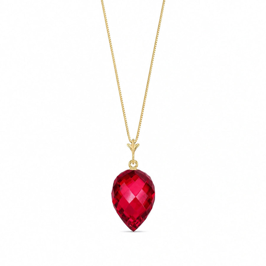 Yellow Gold Pendant Necklace Ruby 10K — Irma
