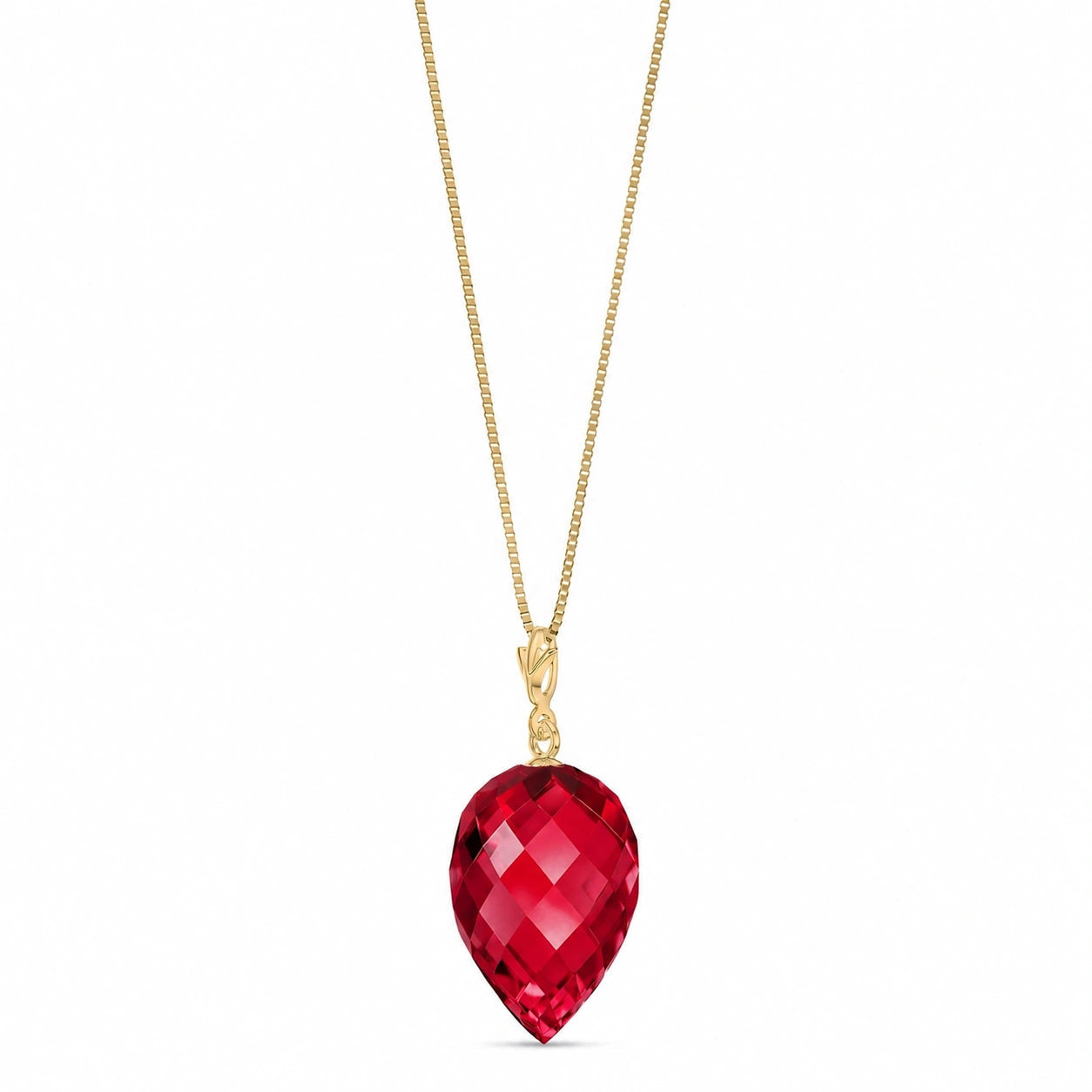 Yellow Gold Pendant Necklace Ruby 10K — Irma