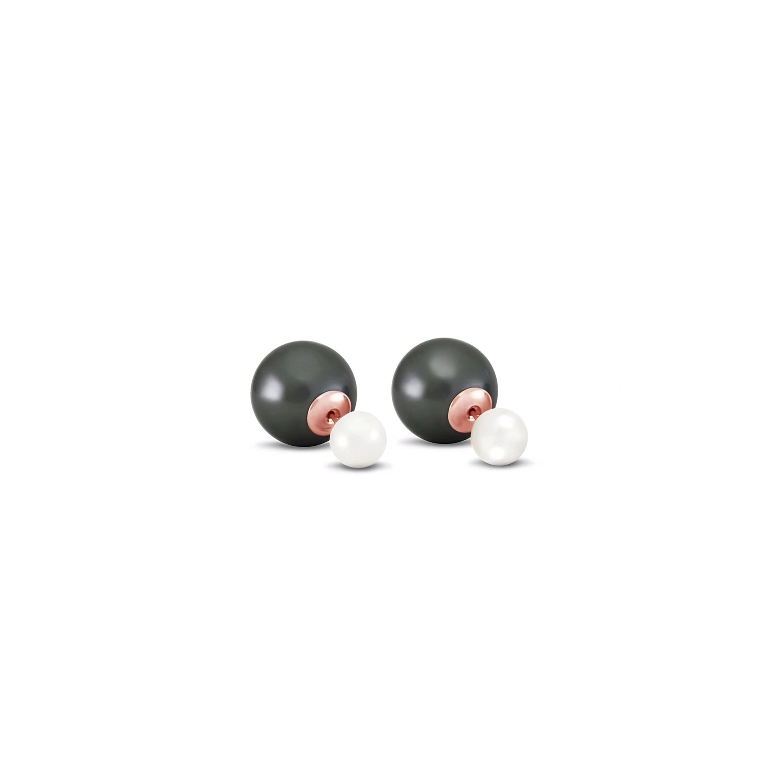 Rose Gold Rose Stud Earrings Pearl 10K — Alfonsina