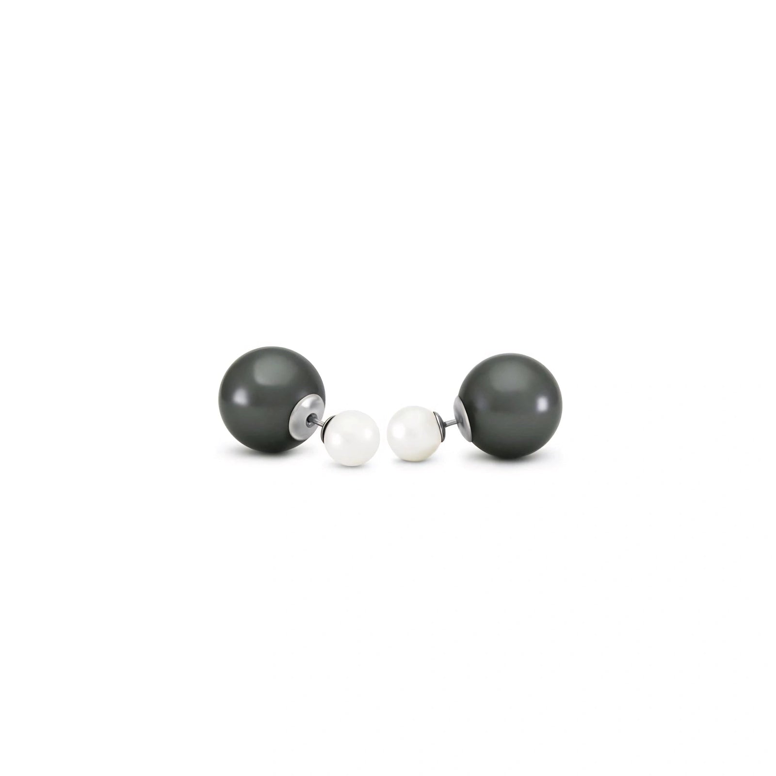 White Gold Rose Stud Earrings Pearl 10K — Alfonsina